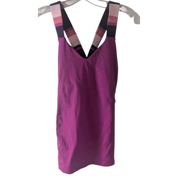 LULULEMON ATHLETICA Push Ur Limits Tank In Raspberry/Assorted Stripe Bleached Co - Picture 3 of 4